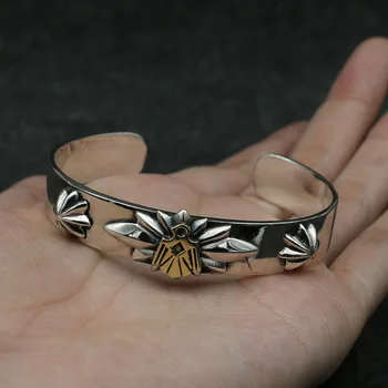 

Manufacturers Wholesale S925 Sterling Silver Takahashi Goro Handmade Hawk Bangle Men And Women Domineering Retro Thai Silver