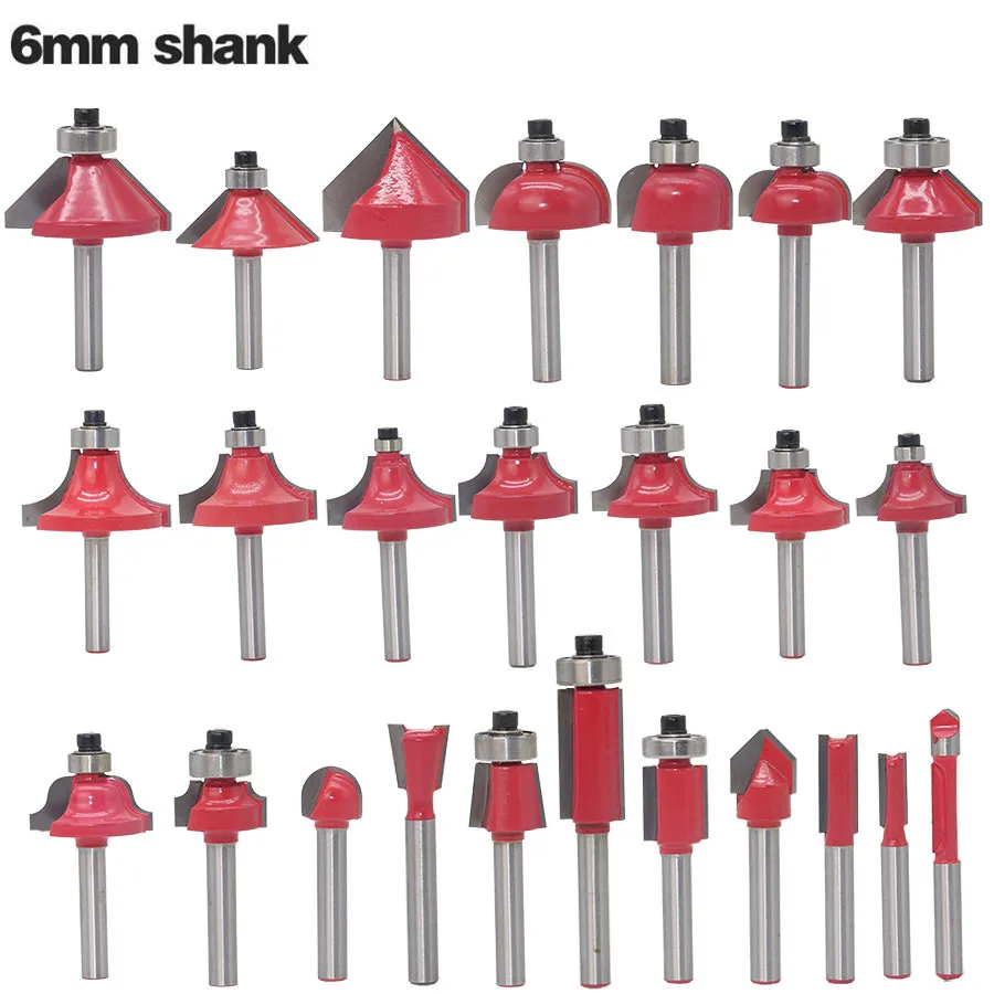 

1pc 6mm Shank Milling Cutter Router Bit Carbide Wood Cutter Mill Woodworking Trimming Engraving Carving Cutting Tool Cheap Price