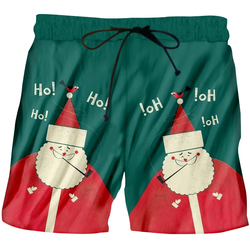 CJLM Счастливого Рождества прекрасный Санта Клаус мужские зимние шорты с 3D принтом повседневная мужская одежда в китайском стиле - Цвет: Santa Claus