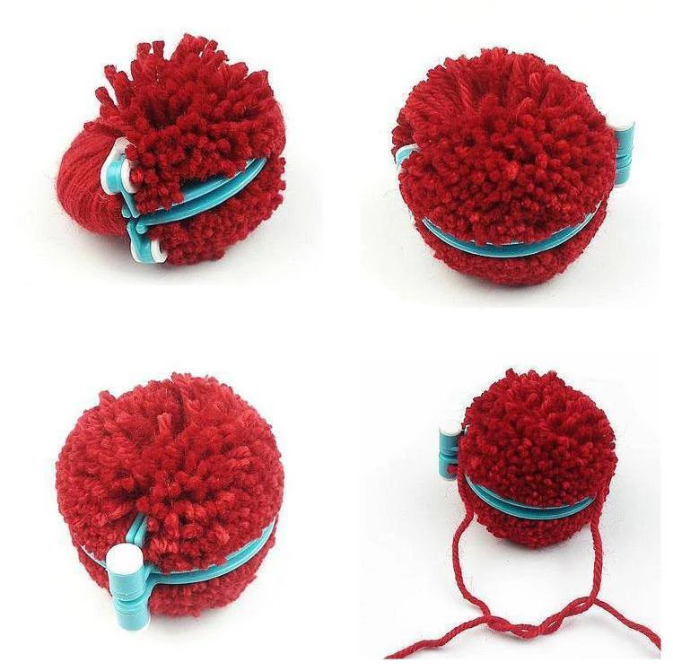 New 1 Set 4 Sizes Essential Pom-Pom Pompom Maker Fluff Ball Weaver Needle Craft Knitting Tool DIY Set- Random Color j2iY