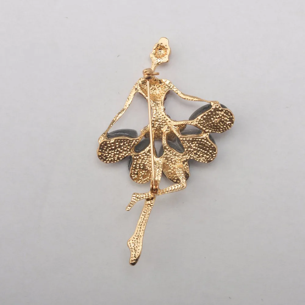 New Arrival Purple Crystal Ballerina Brooch Dancer Girl Broach Female Coat Broches Pin Women Lapel Pin