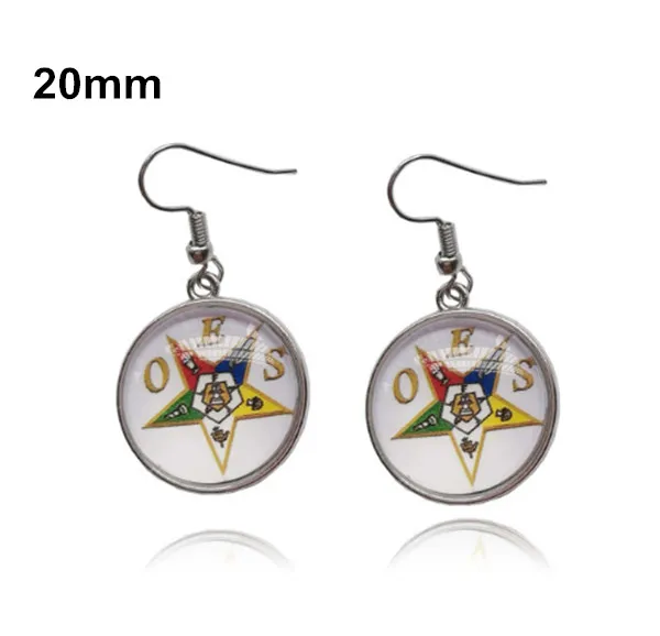 

OES crest dangle earring steel glass making sorority fraternity DIY 20mm cute decoration mixed sold 1pair OGE043