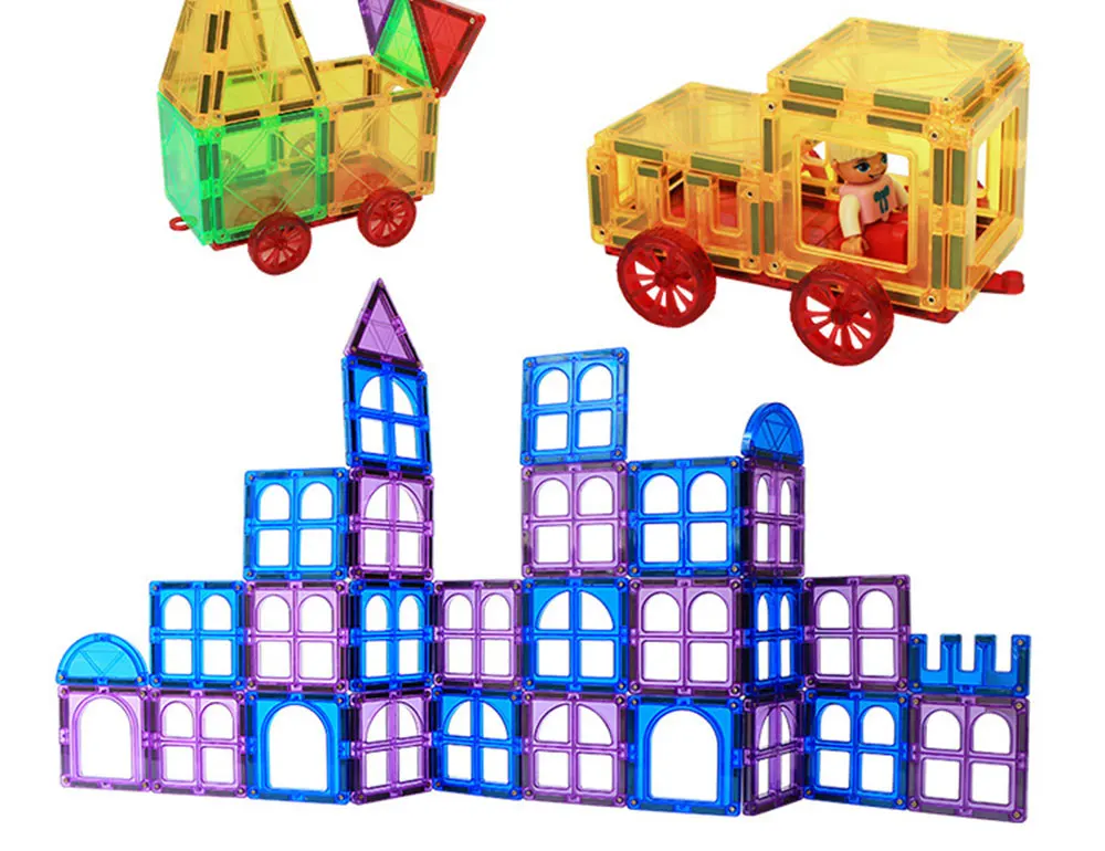 Магнитные игрушки 70 шт. строительные плитки блоки Кирпич Дети обучающая машина детский подарок игры строительство укладки наборы