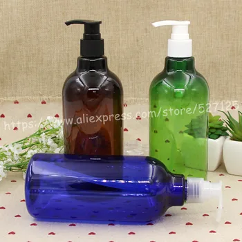 

500ml Inclined shoulder PET bottle with 3 colors long-mouth pump.lotion/hand wash/Shampoo/moisturizer/facial water bottle