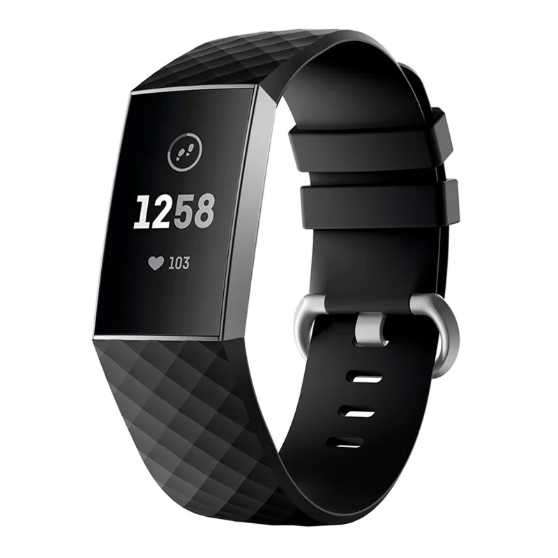 Мягкий силиконовый спортивный ремешок для Fitbit Charge 3, ремешок с металлической пряжкой, сменный ремешок для Fitbit Charge 3 Band