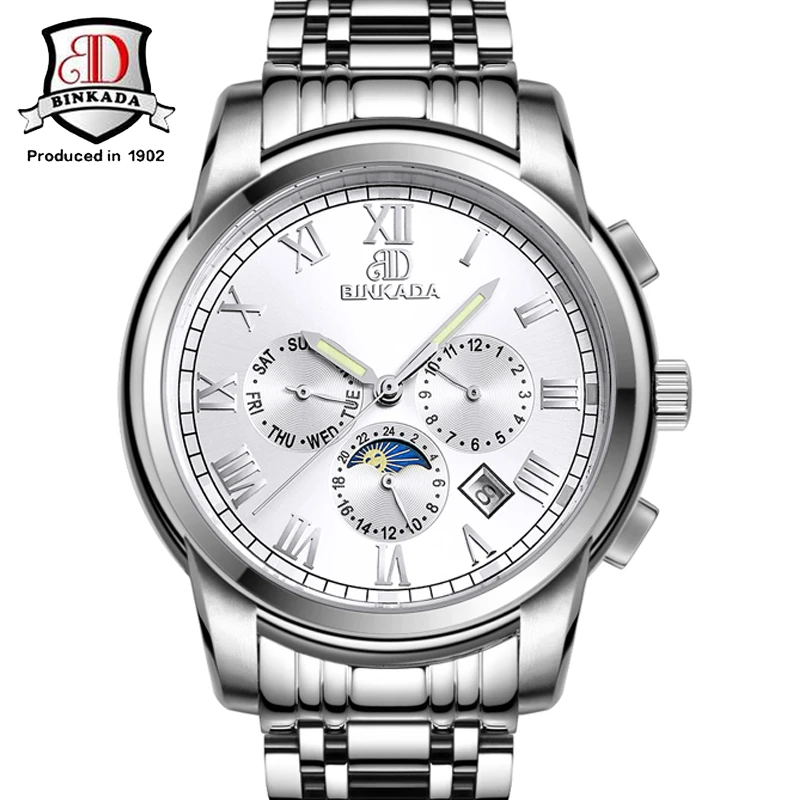 

Men Watch Automatic Mechanical Stainless Warterproof Relogio Masculino Montres Homme Grande Marque De Luxe Reloj Hombre Box
