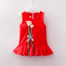

Girl Dress 2018 New Baby Dresses Pattern Print Lemon Cartoon Birthday Dress Female Baby Summer Clothes Kids Girl Clothes B0136