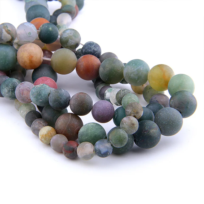 

Natural Matte green Indian Agates Beads 6 8 10 12mm spacer loose agates beads for jewelry making bracelet necklace wholesale diy
