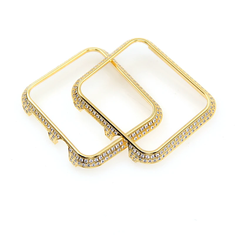 Luxury 24kt Gold Plated Watch Case Bezel Cover With Sparkling Diamonds