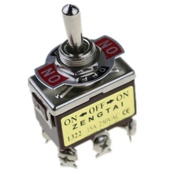On/Off/On 3 Position DPDT 6 Screw Terminals Toggle Switch AC 250V 15A E