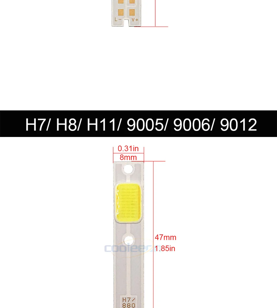 C6 Car Headlight Bulbs COB LED Chip On Board Light Source H1 H4 H7 H11 9004 9005 9006 9007 9012 880 Headlamp COB Lamp (4)