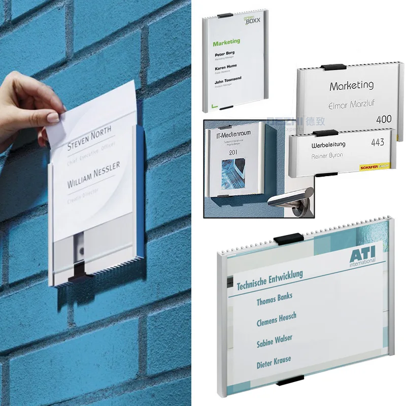 DEZHI Aluminium Alloy Office Indoor Horizontal/Vertical Wall Mount Sign