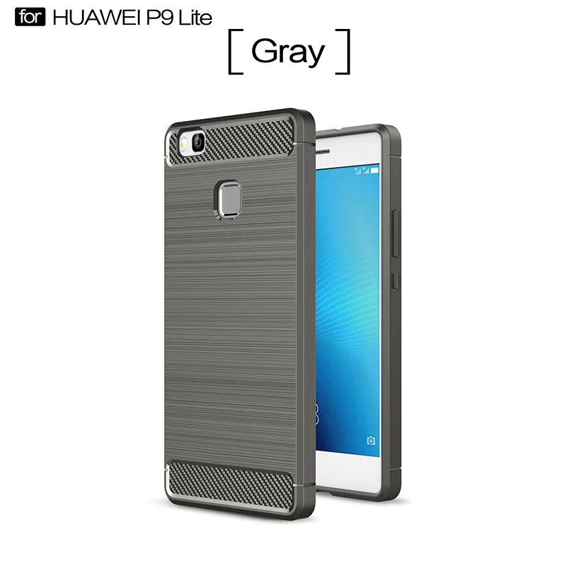 carbon fiber brushed silicone case huawei P9 Lite (10)