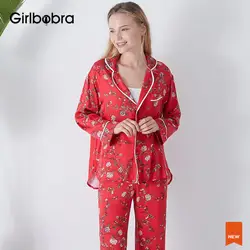 Grlbobra женская новая милая девушка носит сексуальный, удобные и мягкие из двух частей пижамы вне ее домой