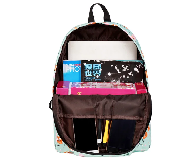 WINNER Fox Pattern Printing Backpack Female Travel Daily Laptop Student School Backpack Water Repellent For Teenagers Mochila 2018 (5)