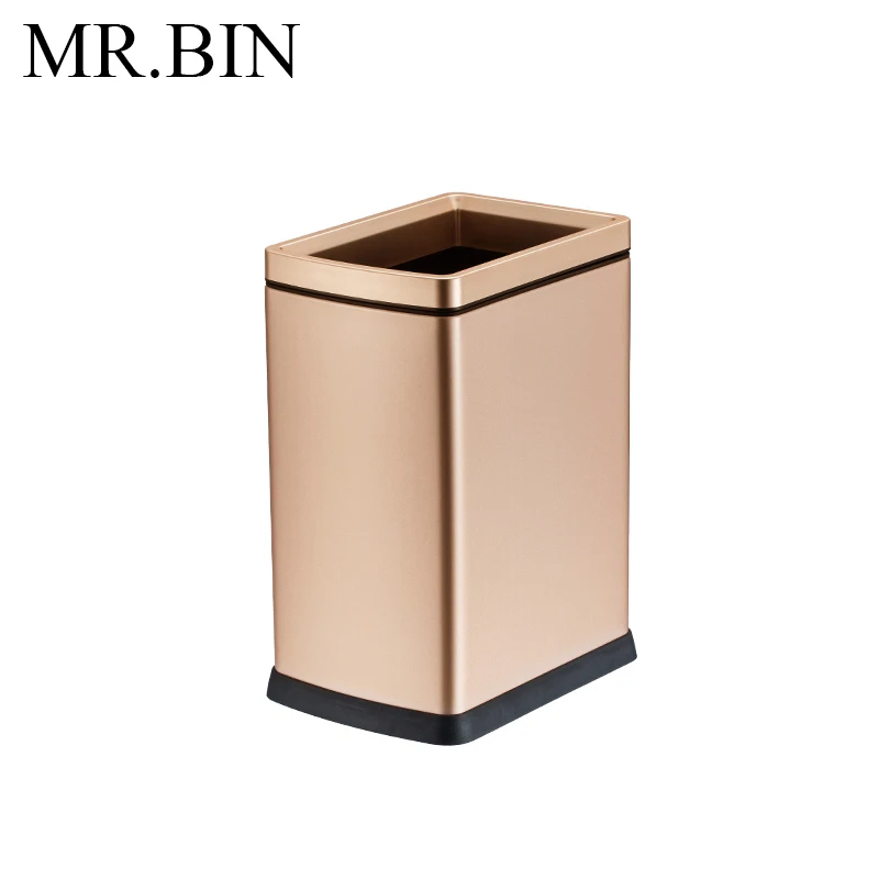 

MR.BIN 8L Stainless Steel Open Top Waste Bin Rectangular Coverless Garbage Bin Anti-fingerprint Trsh Can with Inner Tank