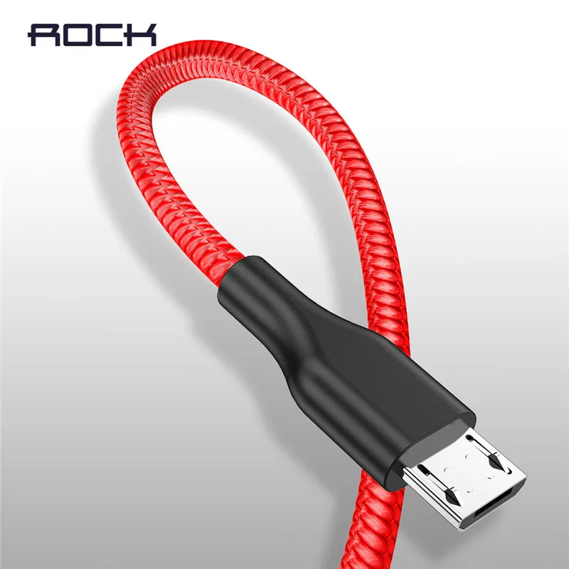 ROCK металлический нейлоновый Micro Usb кабель для быстрой зарядки телефона USB кабель для зарядки SamSung Xiaomi huawei Android синхронизация Дата микро кабель