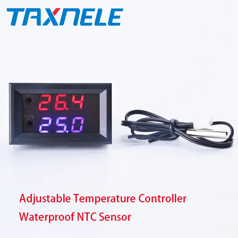 

Mini Digital LED Intelligent Adjustable Thermostat DC 12V 10A Temperature Controller Regulator W1219K Waterproof NTC Sensor
