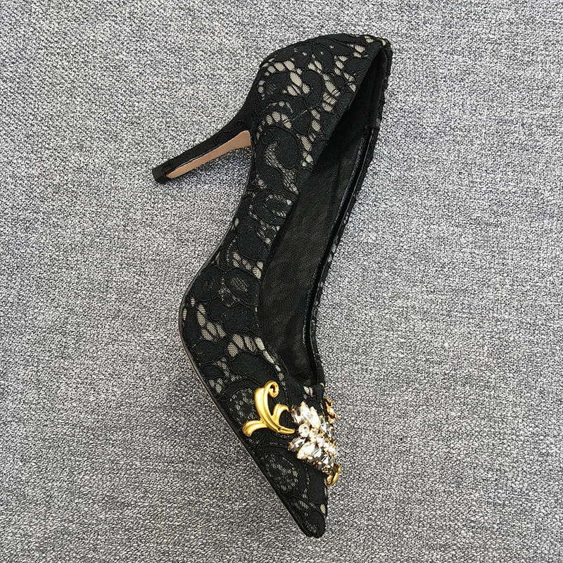Г. shaduo/тонкие туфли из натуральной кожи высокого качества со шнуровкой туфли со стразами и насекомыми на высоком каблуке 6,5 см
