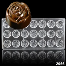 Поликарбонат 3D DIY PC прозрачный пластик романтические элементы в форме розы конфеты формы шоколада лоток пудинг плесень