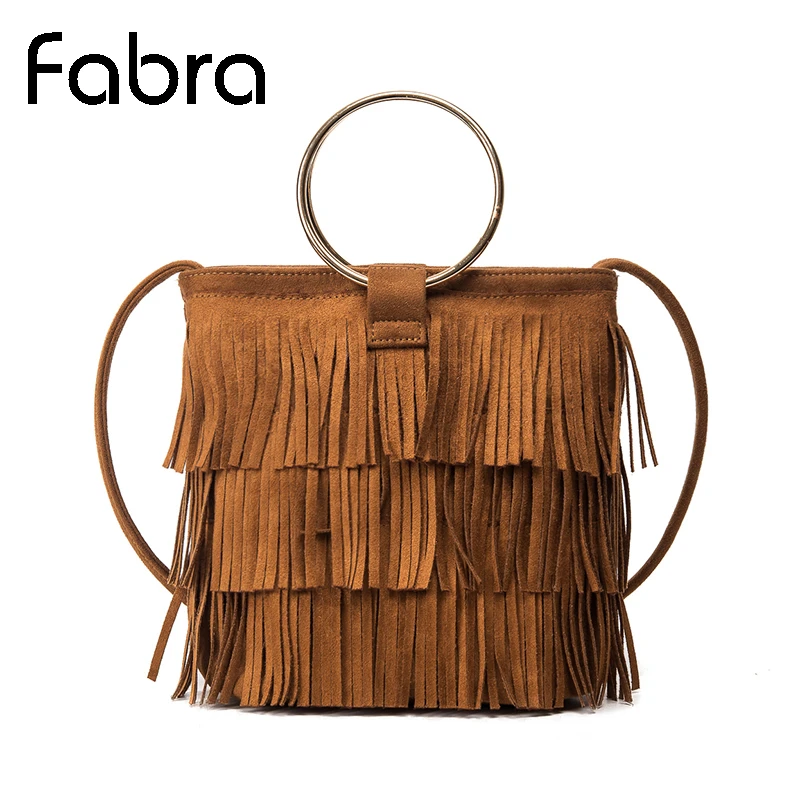 2017 New Vintage Fashion Shoulder Bag Bucket Tassel Women Totes Versatile Zipper Soft Black High Quality Small Crossbody Handbag | Багаж и