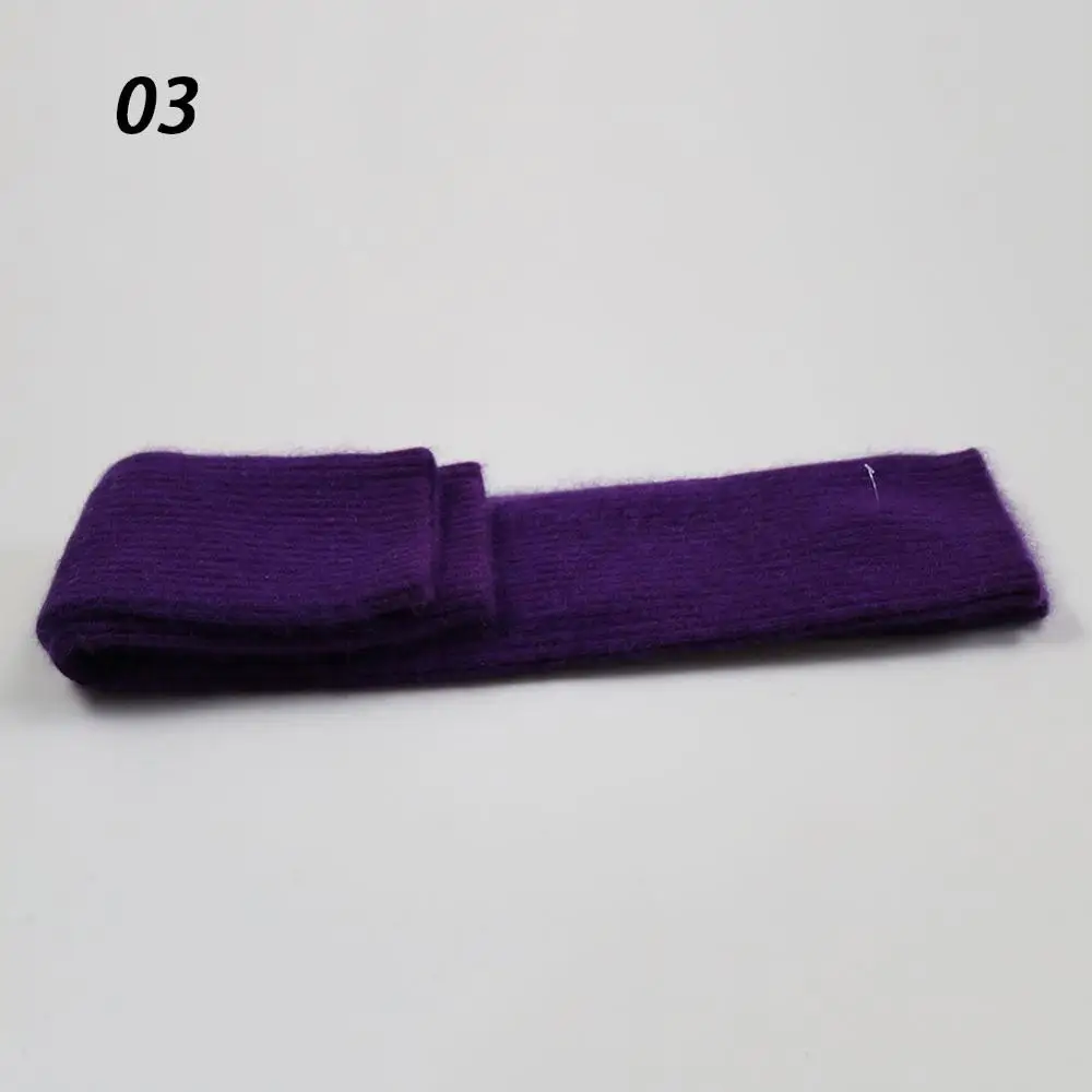 Sparsil, женские мягкие норковые кашемировые перчатки без пальцев, 40& 50 см, длина по локоть, одноцветные теплые варежки, Осень-зима, Длинные вязаные перчатки - Цвет: 03-Dark Purple