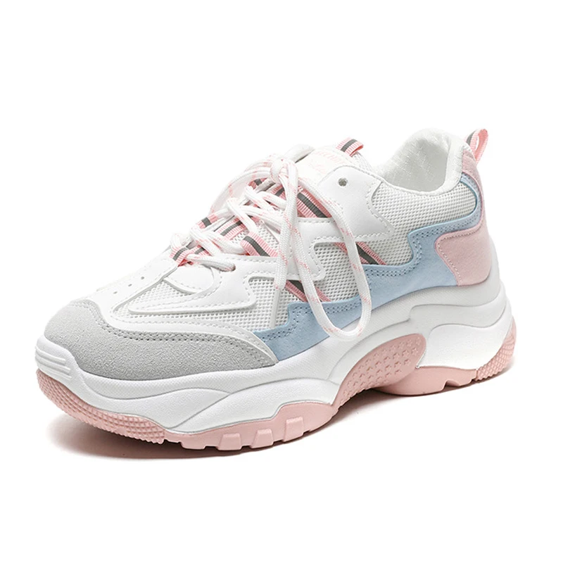 2019 Spring Autumn Shoes Women Platform Shoes Ladies Lace Up Casual Shoe Creepers Harajuku Punk Sneakers Girl Female White Shoes (5)