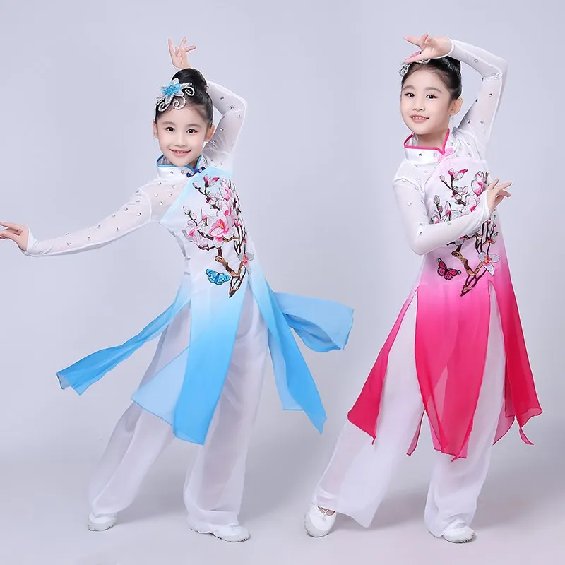 Tanie Chiński kostium hanfu nowy dla dzieci klasyczne kostiumy sceniczne parasol sklep
