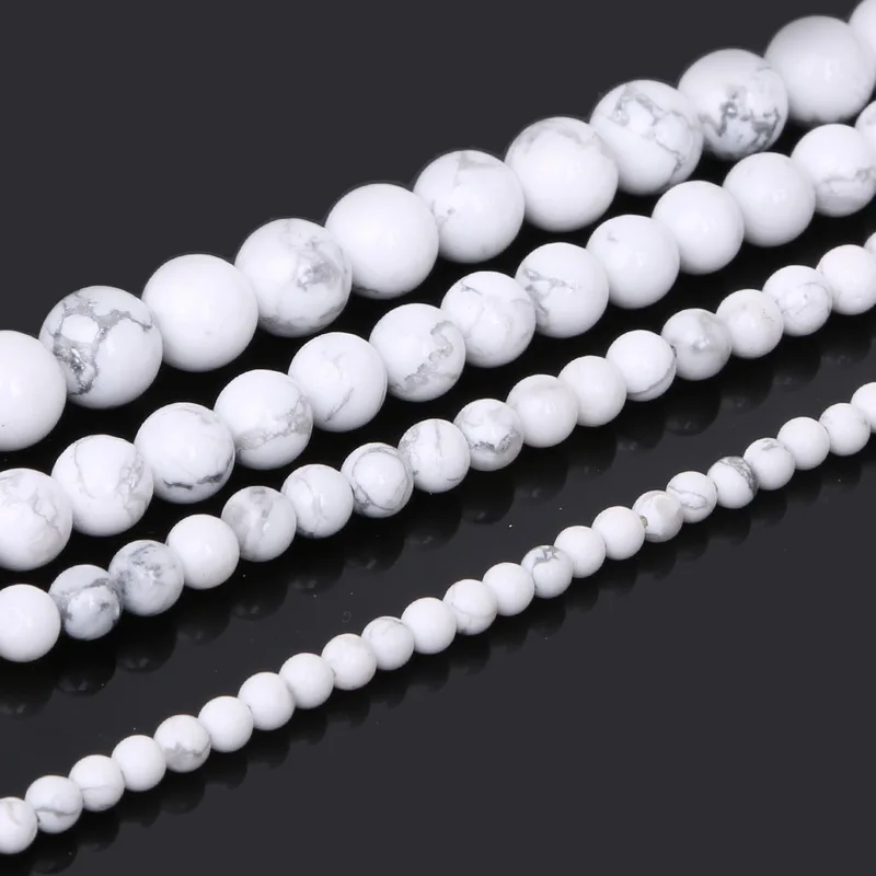 

New Fashion 15''/strand Selectable 4m 6m 8m 10mm Round Synthetic Stone Howlite Dyed Beads For Bracelet Necklace Christmas Gift