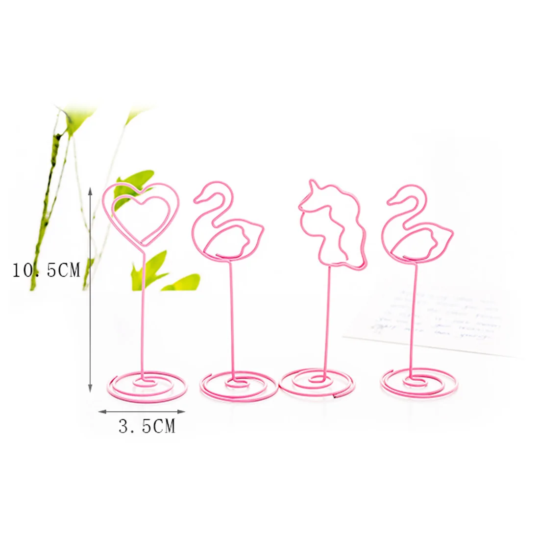

Desk Notes Folder Unicorn Heart Shape Clips Wedding Favors Place Card Holder Table Photo Memo Name Clips Message Clips