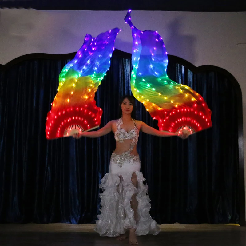 Belly Dance LED Fans length 180cm Level Hand Props 1 Pieces Fans Stage