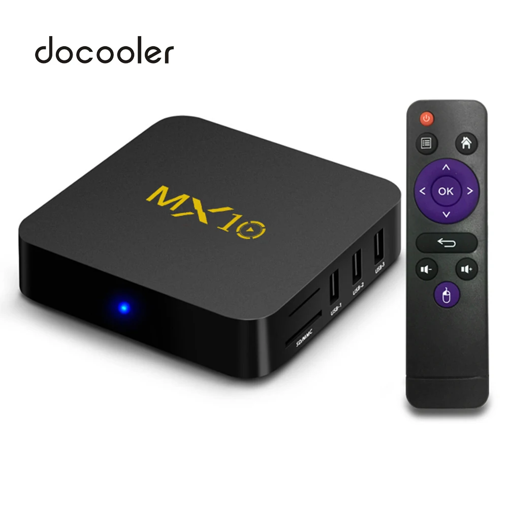 Docooler MX10 WiFi ТВ приставка 4K приставка RK3328 Android 9,0 USB3.0 32GB64GB Смарт ТВ приставка HD медиаплеер для Smart Android tv