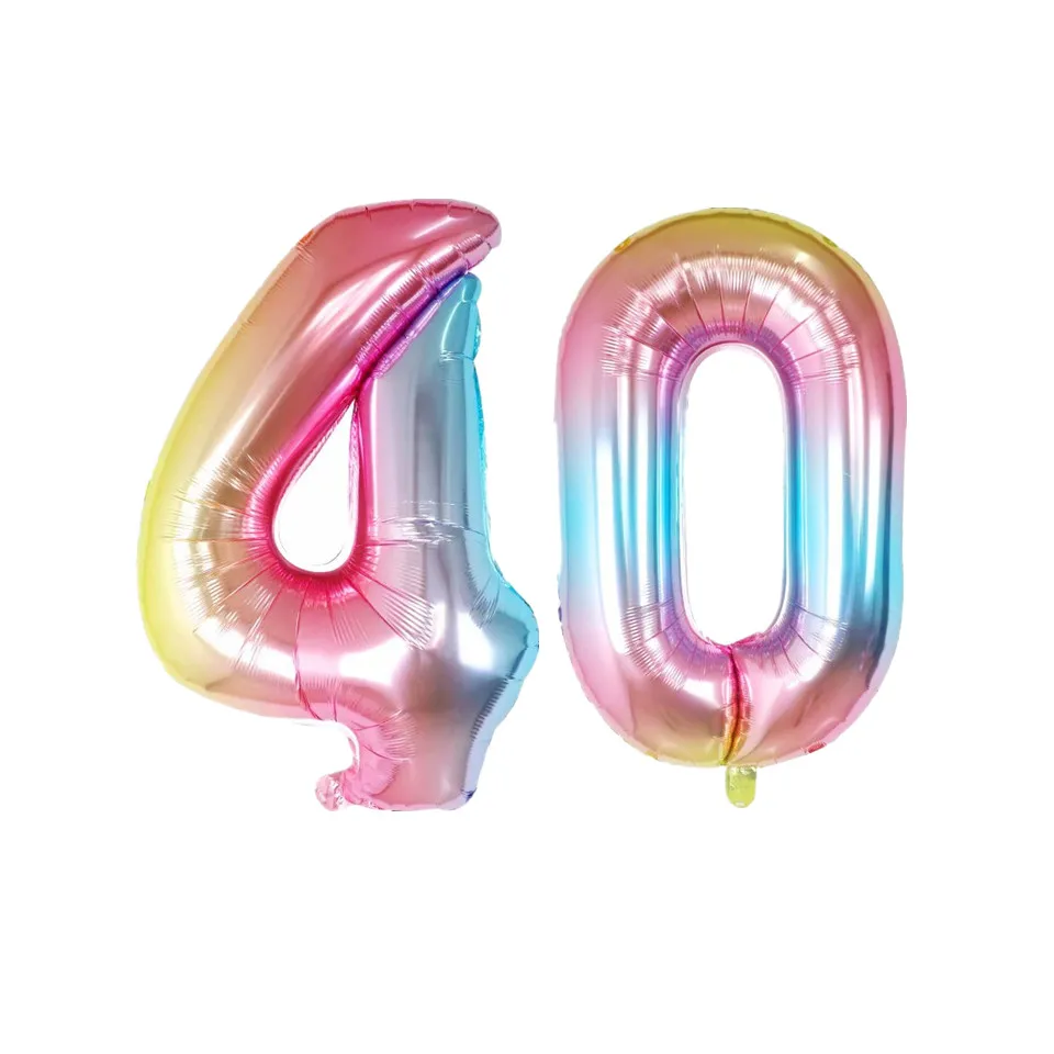2 шт 30/40 дюймовые шары с гелием из розовой фольги с цифрами 18, 20, 25, 30, 50 лет, аксессуары для украшения дня рождения для взрослых - Цвет: Красный