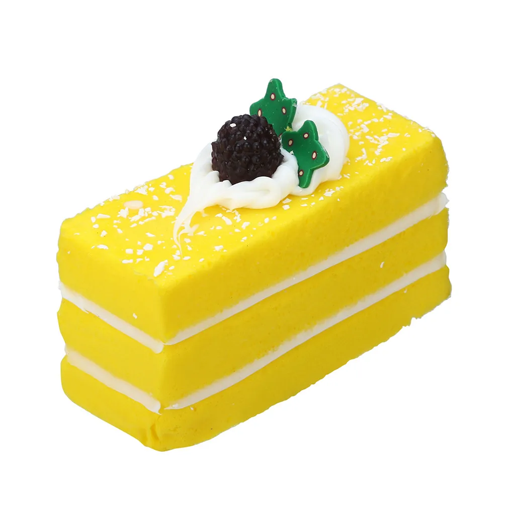 Squishies торт Радуга Джамбо медленно поднимающийся Kawaii ароматизированный сыр Squishies Шарм милый хлеб ремень ребенок игрушка подарок - Цвет: Цвет: желтый