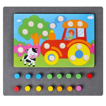 

Color Cognitive Pairing Board Mushroom Nail Hand Grip Board Baby Early Learning Toys Wooden Toy Tangram/Puzzle Board