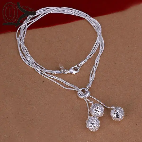 

New Design!!Wholesale Silver Plated Necklace & Pendant,Fashion Jewelry Accessories,Tai Chi Three-dimensional Ball Necklaces