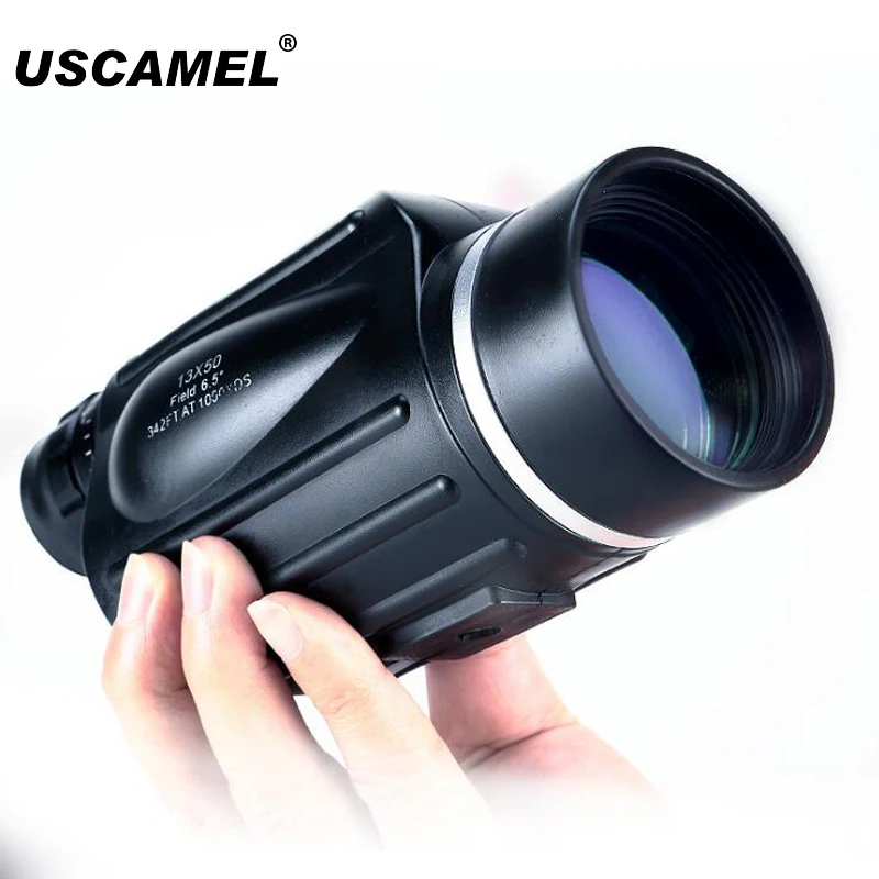 

USCAMEL 13x50 Big Vision Monocular Powerful Handheld HD Telescope Eyepiece Spotting Scope Sport Watch With Handle