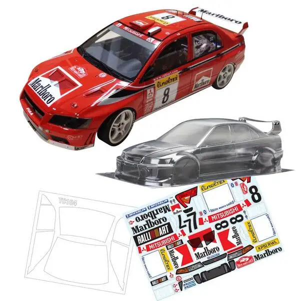 Rc OnRoad Drift бесщеточный ралли Плоский прозрачный корпус TAMIYA 51376 1/10 MITSUBISHI LANCER EVO X Hobao HSP Redcat Tamiya Kyosho 3R