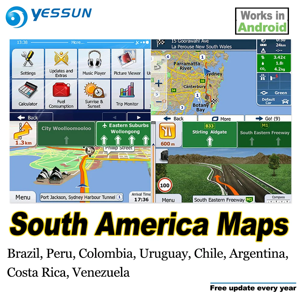 8 ギガバイトの Sd カード車の Gps ナビゲーションマップカード Android のためアメリカマップブラジルペルーコロンビアウルグアイチリアルゼンチンコスタリカ Gps アクセサリー Aliexpress