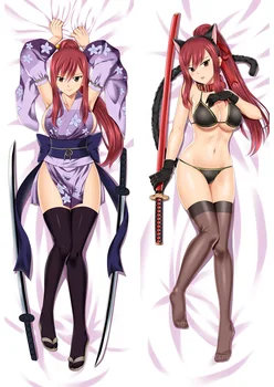 

MMF Oct. 2018 mange Feari Teiru Fairy Tail sexy girl Lucy Heartphilia Erza Scarlet anime pillow cover body pillowcase Dakimakura