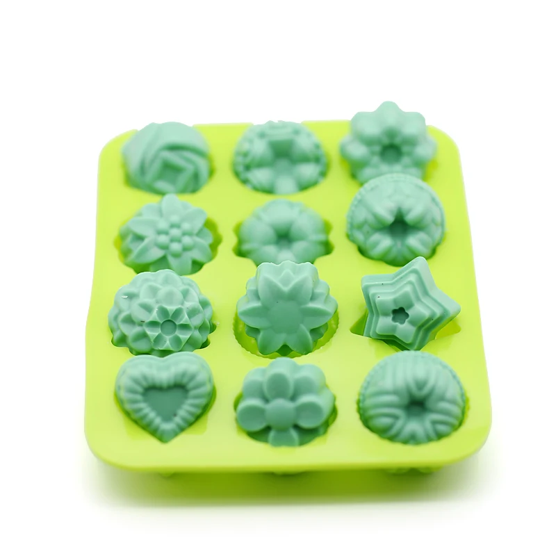 DIY soap making mold silicone soap mold 12 shaped flower mold about 25g