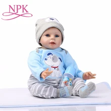 NPK Baby Reborn Doll мальчик живой игрушки для детей милые игрушки для девочек 22 дюймов 55 см мягкий силиконовый корпус Детские куклы подарок на день рождения