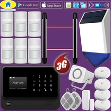 Golden Security G90B 3G GSM WIFI APP Control Home Security Alarm System Solar Strobe Siren Kit Wireless IR Barrier