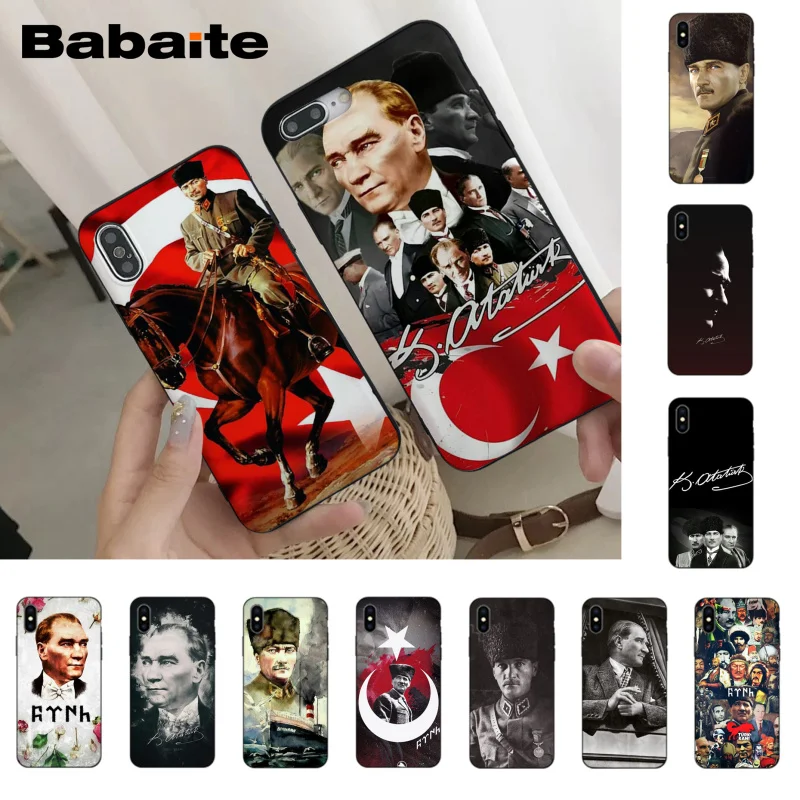 

Babaite Turkey Mustafa Kemal Ataturk Cover Phone Case for iPhone 8 7 6 6S Plus X XS MAX 5 5S SE XR 10 Cover11 11pro 11promax