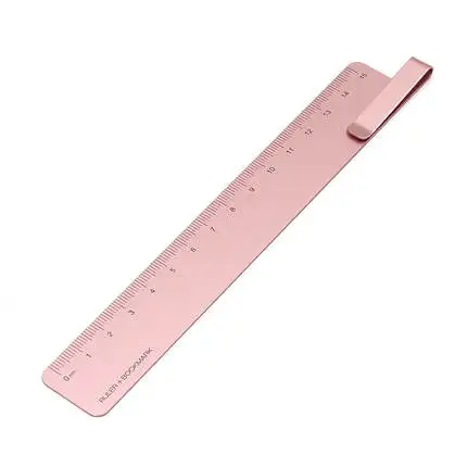 Rose gold Оригинальная металлическая линейка Xiaomi KACO Rama+ закладка для школы/офиса/дома, подарок для студентов/друзей, золото/серебро с упаковкой - Цвет: Rose gold