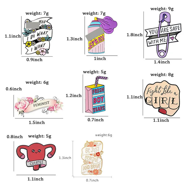 Эмалированная булавка для девушек, феминистская Мотивационная брошь, Женская матка, красная роза, сила для девочек, я могу сделать то, что хочу, Fem