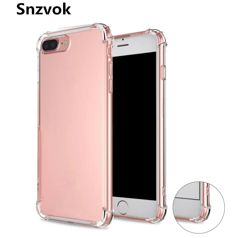 Красочные прозрачный силиконовый чехол для iPhone 7 8 плюс 6 S четырех углах защита