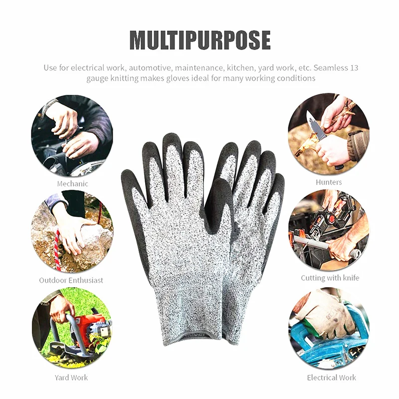 С нитриловым покрытием непрорезаемые перчатки промышленный класс 3/5 HPPE Садоводство перчатки