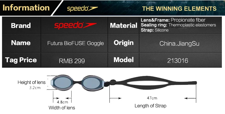 Очки Speedo Futura BioFUSE, большая оправа, очки для плавания, водонепроницаемые, анти-туман, УФ-защита, очки для плавания для мужчин и женщин