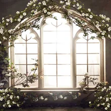 MEHOFOTO Vinyl Photography Background Vintage Castle Flower Window Computer Printed Wedding Backdrops for Photo Studio CM-6560 10x16ft wedding room seamless vinyl photography backdrops computer printed cm5269 golden castle background for photo studio